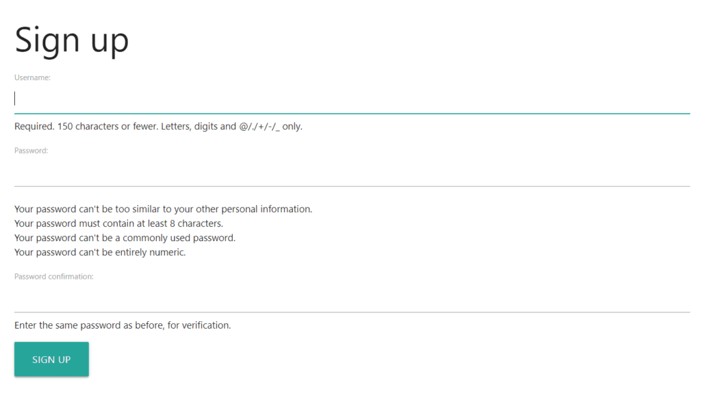 Signup view page in django manascode